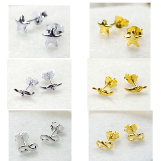 Silvethai STARSHAPE EARRING STUD and gold plated star,earring Infinity,bitter ต่างหูรูปดาวเงินแท้และเป็นทองชุบดาวต่างหู