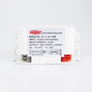 Super PLC 18W โช้คอิเล็กทรอนิกส์ / บัลลาสต์ (สีขาว) สําหรับหลอด PLC