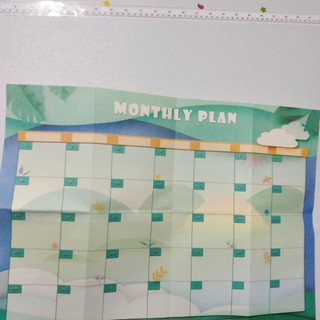 Monthly plan Planer แพลนเนอร์ รายปี จดโน้ต สิ่งที่ต้องทำ นัดหมาย กิจวัตรประจำวัน ปฏิทิน กระดาษติดผนัง