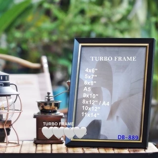 กรอบรูปTURBO FRAME เพื่อใส่ใบประกาศ ขนาด A4, 8x10", 8x12", 10x12", 11x14", 10x15" พร้อมกระจกใส+ขาตั้ง+หูแขวนผนัง(DB-888)