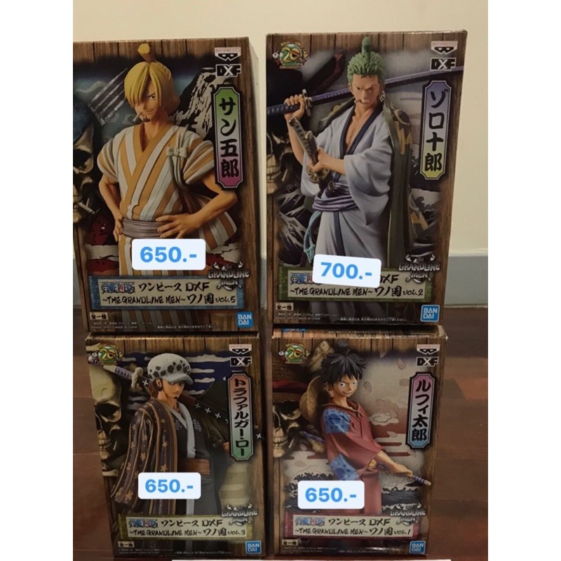 โมเดลวันพีชแมวทองของแท้มือสอง One Piece DXF The Grandline Men Wano Kuni jp Luffy Zoro Sanji Law