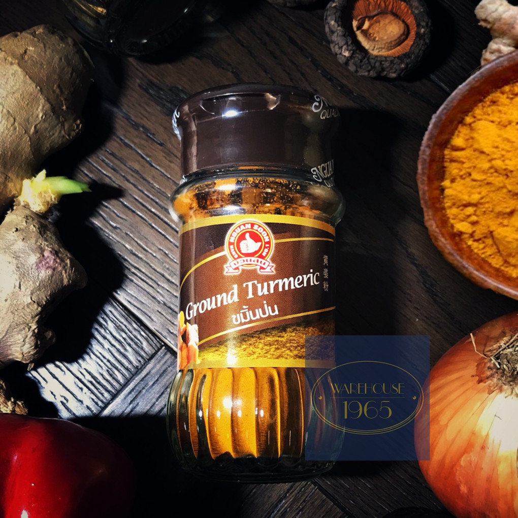 (50 g) ขมิ้นป่น ตรามือที่ 1 ง่วนสูน ขมิ้นบดละเอียด ขวดแก้ว Nguan Soon - Natural Ground Turmeric