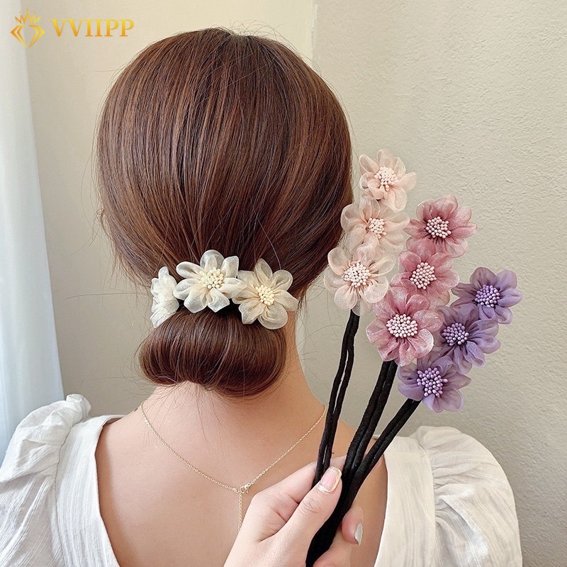 Fashion Flower Hairpin Bun Quick Setting Strip Tools Hair Clip Hair Band  Magic Headband Hair Hold Hairband Women Hair Accessories | Shopee Thailand