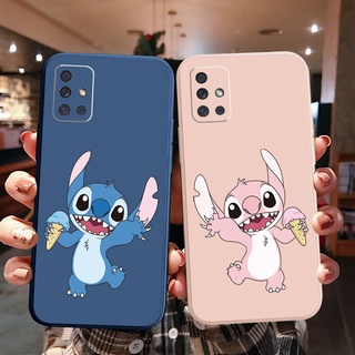 เคสโทรศัพท์มือถือ ขอบสี่เหลี่ยม ลาย Stitch น่ารัก สําหรับ Samsung Galaxy A31 A32 4G A52 A72 5G A11 A51 A71 A10S A50 A30S A20S M42