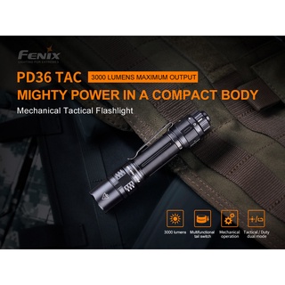 ไฟฉาย fenix  PD36 Tac  MECHANICAL TACTICAL FLASHILIGHT สินค้าตัวแทนในไทยประกันซ่อมสามปี