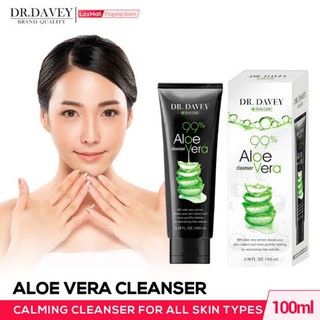 โฟมล้างหน้า Dr.Davey 99% Aloe Vera Cleanser 100ml ว่านหาง โฟมล้างหน้าว่านหางจรเข้