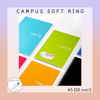 KOKUYO ● CAMPUS SOFT RING สมุดโน๊ตรุ่นใหม่ สันห่วงนิ่ม ใช้งานง่าย ขนาด A5