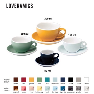 แก้ว Loveramics ทรง Egg Espresso 80 / Cappuccino Egg 250 / Latte Egg 300 Loveramic