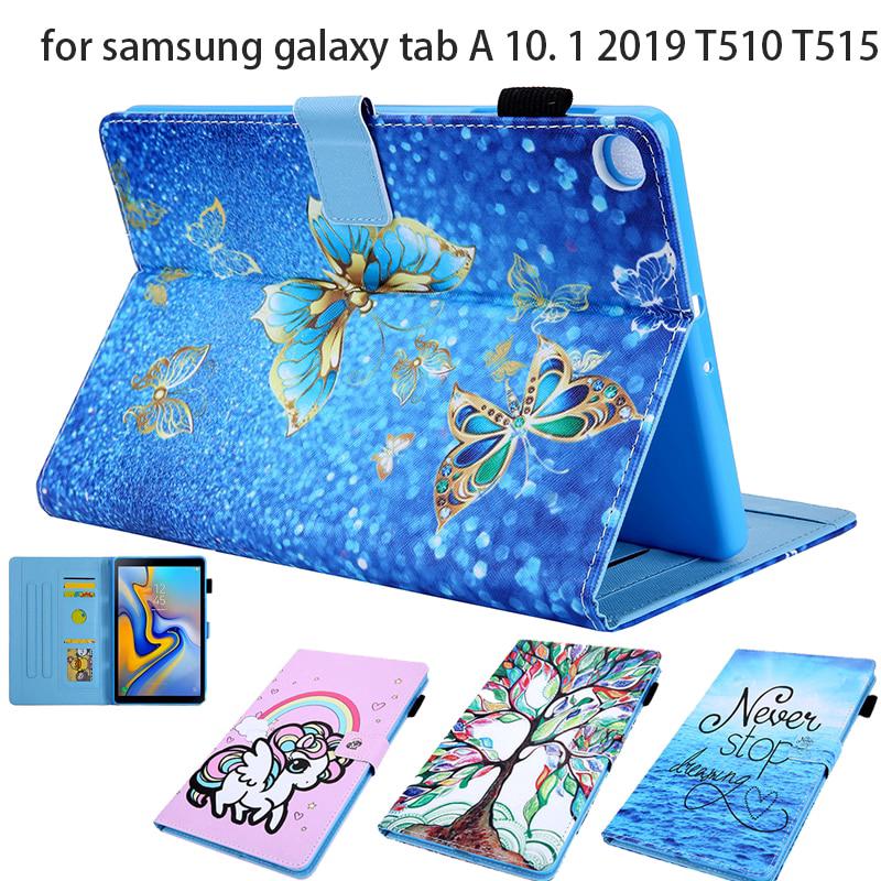 ซัมซุง กรณีป้องกัน เคส Samsung tab A 10.1 2019 น่ารัก หุ้ม SM-T515 tablet flip stand case t510 ฝาครอบป้องกัน