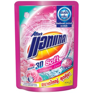 น้ำยาซักผ้าสูตรเข้มข้น แอทแทค ซอฟ โรแมนติก เลิฟ Attack 3D Soft Concentrated Liquid Detergent Romantic Love 1300ml