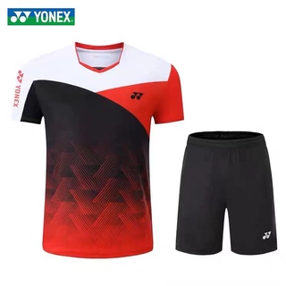 Yonex ใหม่ ชุดเสื้อกีฬาแบดมินตัน แขนสั้น แบบแห้งเร็ว สําหรับผู้ชาย และผู้หญิง 2036