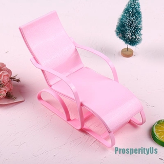 (Prosperityus) เก้าอี้เฟอร์นิเจอร์ พับได้ สีชมพู สําหรับบ้านตุ๊กตา 1: 6