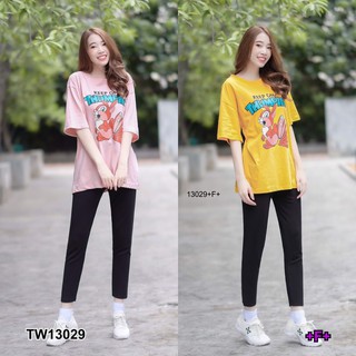 CS13029  Set 2 ชิ้น เสื้อยืดลายการ์ตูน + เลคกิ้งขายาว