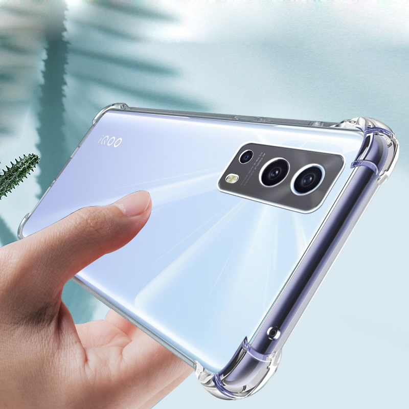 สําหรับ Vivo Y72 Y52 5G นุ ่ มกันกระแทกคริสตัลเจลใส TPU Shock-Absorption Cover