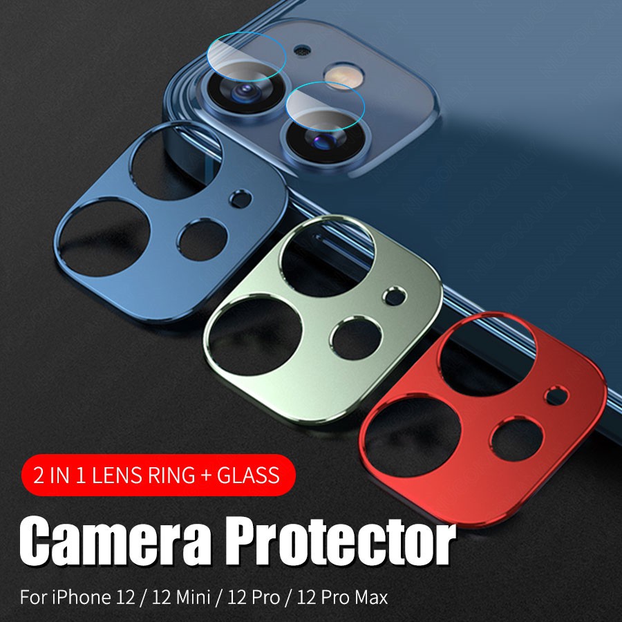 2in1 Back Camera Lens Screen Glass Lens film + Metal Lens Protection