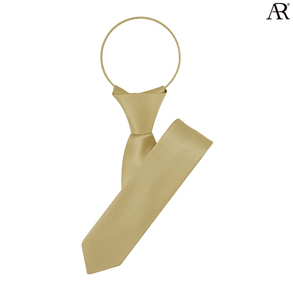 ANGELINO RUFOLO Zipper Tie 5 CM. (เนคไทสำเร็จรูป) ผ้าไหมทออิตาลี่คุณภาพเยี่ยม ดีไซน์ Signature สีทอง/ขาว/ม่วง/ฟ้า