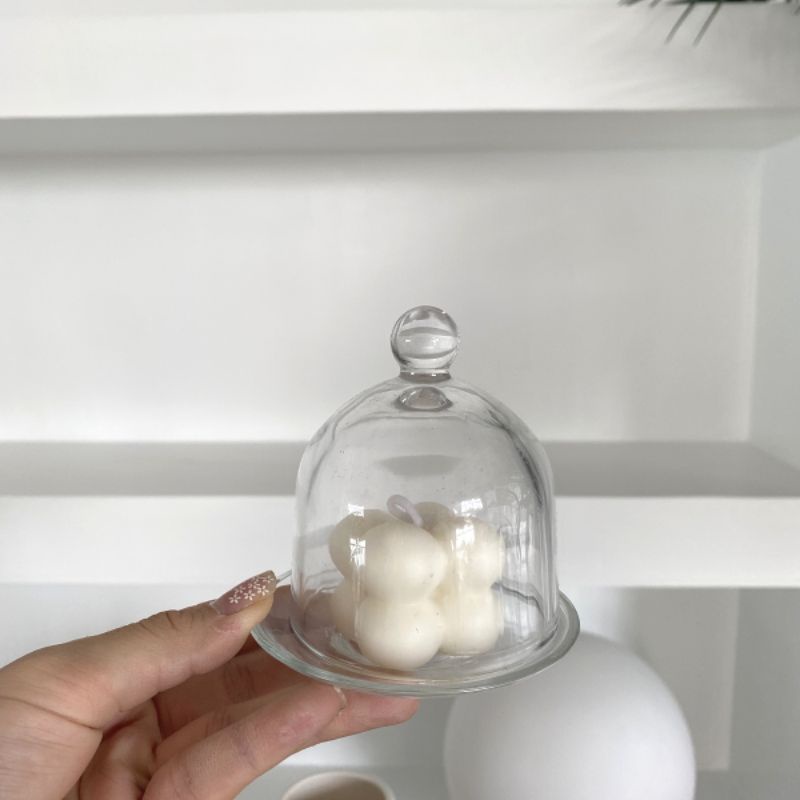 (( พร้อมส่ง​)) - ชุดจาน + ฝาครอบ​ ฝาครอบเทียน / จานทรงเปลือกหอย​