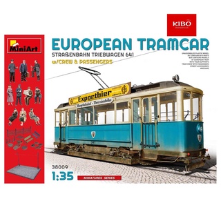 MI38009 EUROPEAN TRAMCAR (StraBenbahn Triebwagen 641) w/CREW &amp; PASSENGERS 1/35