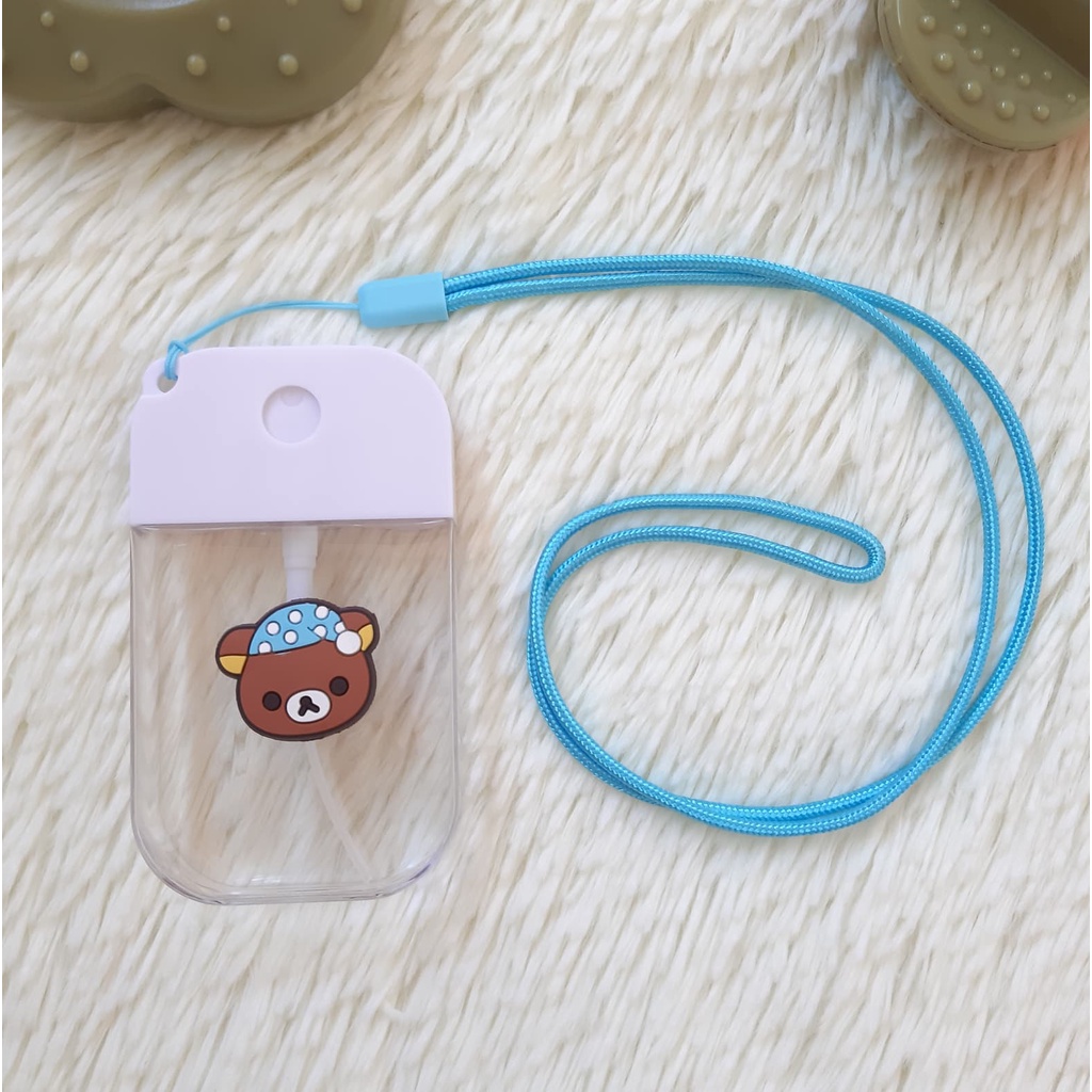 พร้อมส่งในไทย ขวดสเปรย์พกพา พร้อมสายห้อยคอ ขนาด 38 ml. ติดตัวการ์ตูนสวยงาม ขวดแข็งแรง ขวดสเปรย์แอลกอฮอล์