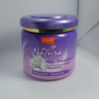 โลแลน เนทูร่าแฮร์ทรีทเม้นท์ฟอร์สมูทแอนด์สเตรท Lolane Natura Hair Treatment  for smooth and straight +White Lilly Extract