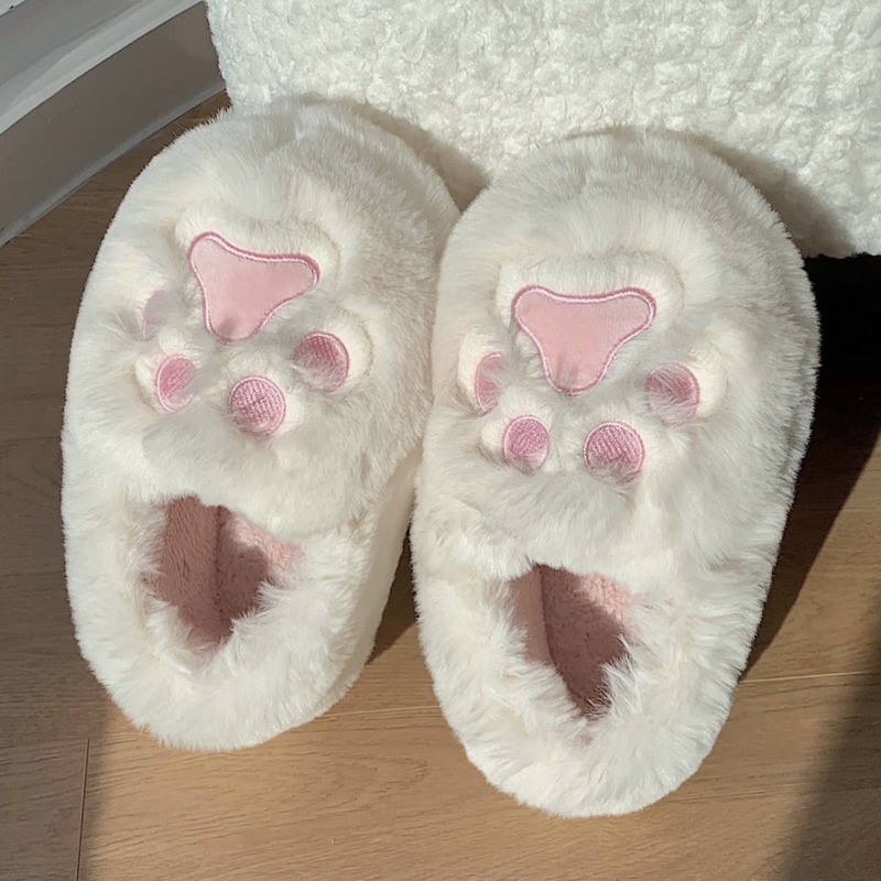 พร้อมส่ง🐈💕 รองเท้า อุ้งเท้าแมว Slipper สลิปเปอร์ขนนุ่ม 49022