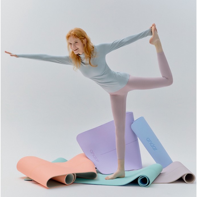 [andar] 8mm 2 Colors Double-Sided Yoga Mat Pilates Mat Pole Dance Mat
