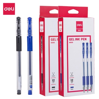 Deli ปากกา ปากกาเจล ปากกาเจลของแท้ ปากกาดำ ปากกาน้ำเงิน ปากกาเเดง 0.5มม 3สี  (จำนวน 1 ด้าม)  อุปกรณ์การเรียน Gel Pen