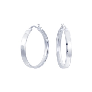 SILVER THAI 3mm x 29mm Classic hoop earrings silver ต่างหูห่วงขนาด 3mm x 29mm เงินแท้925สวยแบบเรียบง่ายใส่ได้กับทุกโอกาส