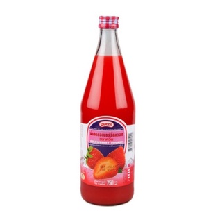 ควีน น้ำผลไม้เข้มข้น น้ำสตรอเบอรี่ ควีน Queen Strawberry Juice 750 cc.