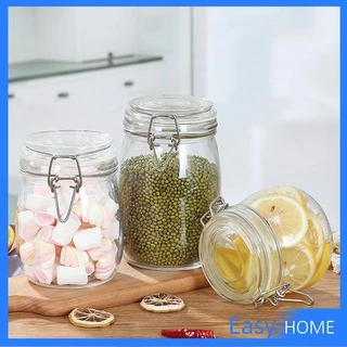 โหลแก้วมีฝาปิด โหลแก้วสูญญากาศ มีหลายขนาดให้เลือก ขวดแก้วปิดสนิท [A648] Glass sealed jar