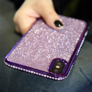 เคสโทรศัพท์มือถือลายกลิตเตอร์สําหรับ Vivo V 9 Y 85 V 15 Pro V 11 V 11 I Y 69 Y 83 Y 79 Y 71 V 7 V 5 Lite V 5การชุบขอบแววเพชรเคส