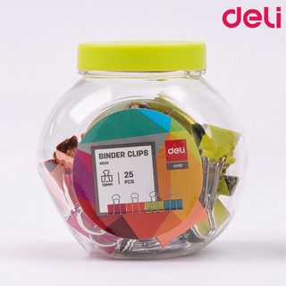 คลิปหนีบสี 112 Deli 8558 (กระป๋อง 25 อัน) Paper Clips คลิปหนีบกระดาษแฟนซี 25 ชิ้น