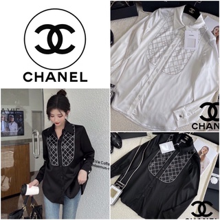 เสื้อเชิ้ตแขนยาว CHANEL DIAMOND SILK 2022SS