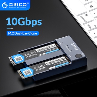 Orico Dual Bay M.2 NVME SSD Enclosure 10Gbps Offline Clone USB C 3.1 Gen2 สําหรับเครื่องอ่านฮาร์ดไดรฟ์ M Key M/B Key NVME PCIe SSD 4TB