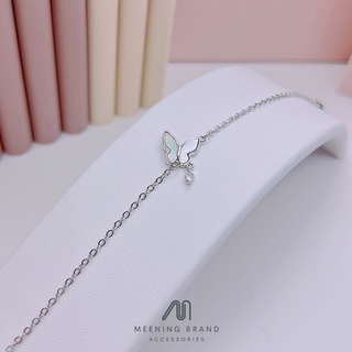 MeeningBrand ❥ สร้อยข้อมือเงิน BUTTERFLY LITTLE DIAMOND [01-0004]