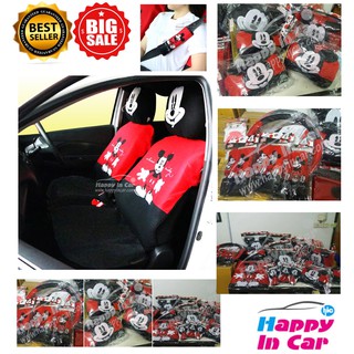 HIC ที่หุ้มเบาะรถยนต์ (ไม่รวมหัว) ลาย Mickey Mouse Classic แพ็คคู่ ลิขสิทธิ์แท้