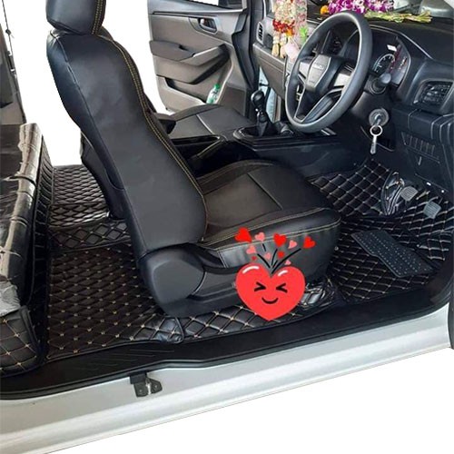 พรมรถยนต์ Isuzu D-Max (อีซูซุ ดีแมกซ์) แคป 2 ประตู ตรงรุ่นรถ พรมหนังสีดำ [ราคาถูก📌] ใหม่!!