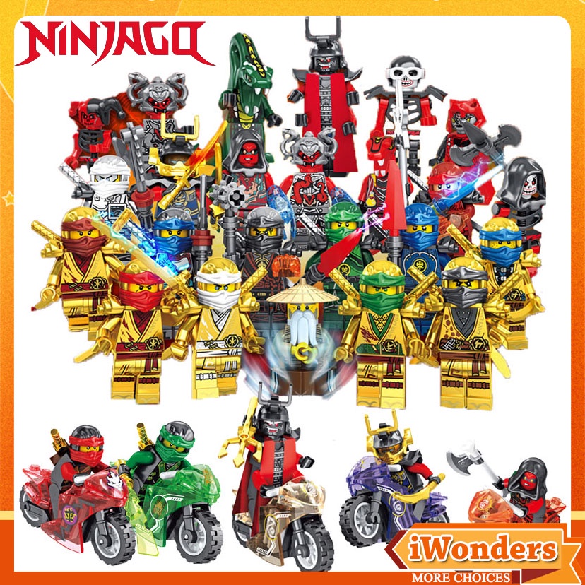 Ninjago MOC บล็อคตัวต่อ รูปโครงกระดูก ทหาร Nya Garmadon Lloyd Samurai Basilisk Ice Emperor Blizzard Warrior Archer