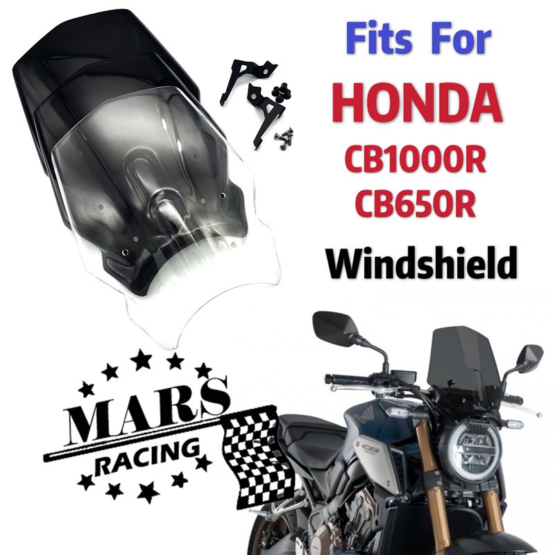 รถจักรยานยนต์กีฬา Visor Viser กระจกบังลมสำหรับ Honda CB1000R CB650R 19'-21 'NEO SPORTS CAFE 2019 2020 2021 Double Bubble honda cb1000r cb650r 19-21