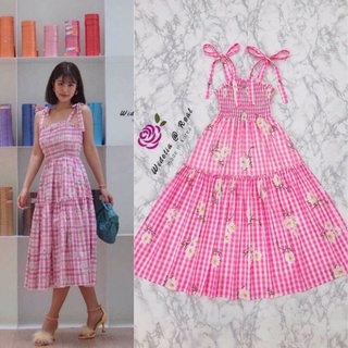 Dress สายเดี่ยวสีชมพูสุดน่ารัก แบรนด์Asava