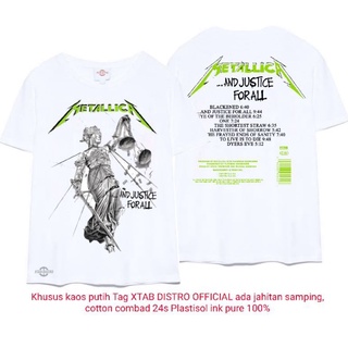 [S-5XL]เสื้อยืด พิมพ์ลาย metallica 5 AND JUSTICE FOR all Premium สีขาว สําหรับผู้ชาย