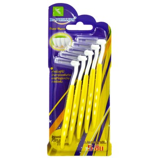 (ส่งถูก)Dr.PHILLIPS Interdental Brush แปรงซอกฟัน 5 ชิ้น (ด้ามโค้งขนทรงกระบอก) แบบพกพา