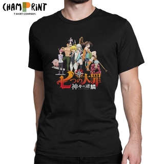 เสื้อยืดคอกลม แขนสั้น ผ้าฝ้าย พิมพ์ลายโลโก้ The Seven Deadly Sins สไตล์ญี่ปุ่น เหมาะกับของขวัญวันเกิด สําหรับผู้ชายS-5XL