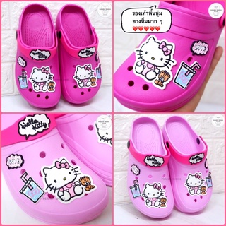 *พร้อมส่ง* รองเท้าหัวโต คิตตี้ Hello Kitty ลิขสิทธิ์แท้ พื้นนุ่มยางนิ่ม ชมพู/บานเย็น ไซส์ 36-39