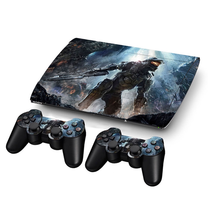 สต กเกอร ร ปลอกส าหร บ Ps 3 Playstation Super Slim 4000 2 Controllers Skin Halo Shopee Thailand