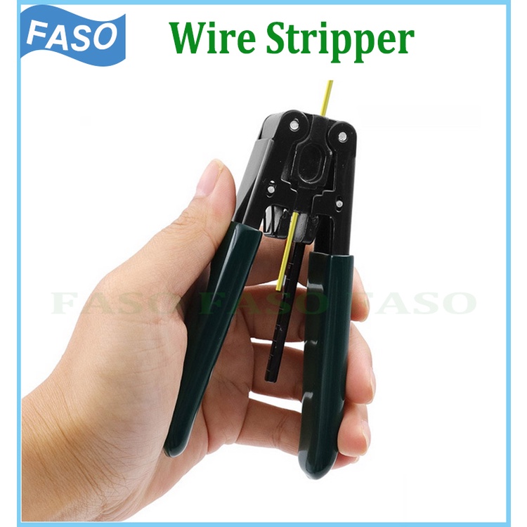 FASO Fiber (Fibre) คีมปอกสายไฟแบบออปติก FTTH Network Tool คีมปอกสําหรับ Drop Cable CATV Cable