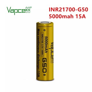 ถ่านชาร์จ Vapcell 21700 รุ่น G50 5000mah 15A 3.7V