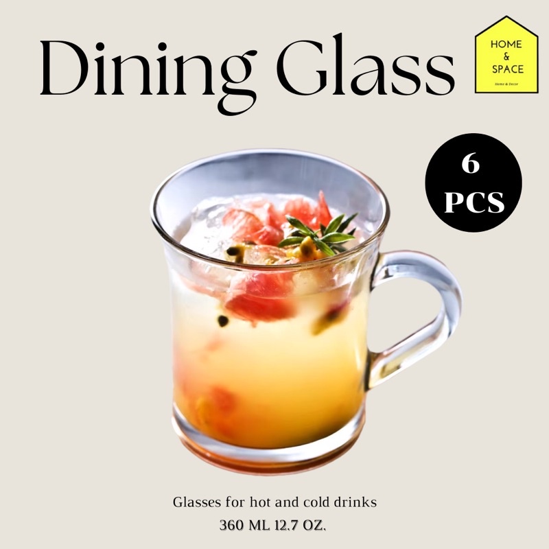 แก้วน้ำ 6 ใบ/ชุด 360 ml Dining Glass M1362/6 รูปที่ 5