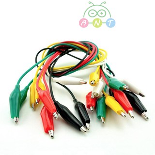 พร้อมส่ง-Double Head Band Alligator Clip Test Cable Repair Connection Length 50cm Bundle of 10 Pieces of 5 Colors