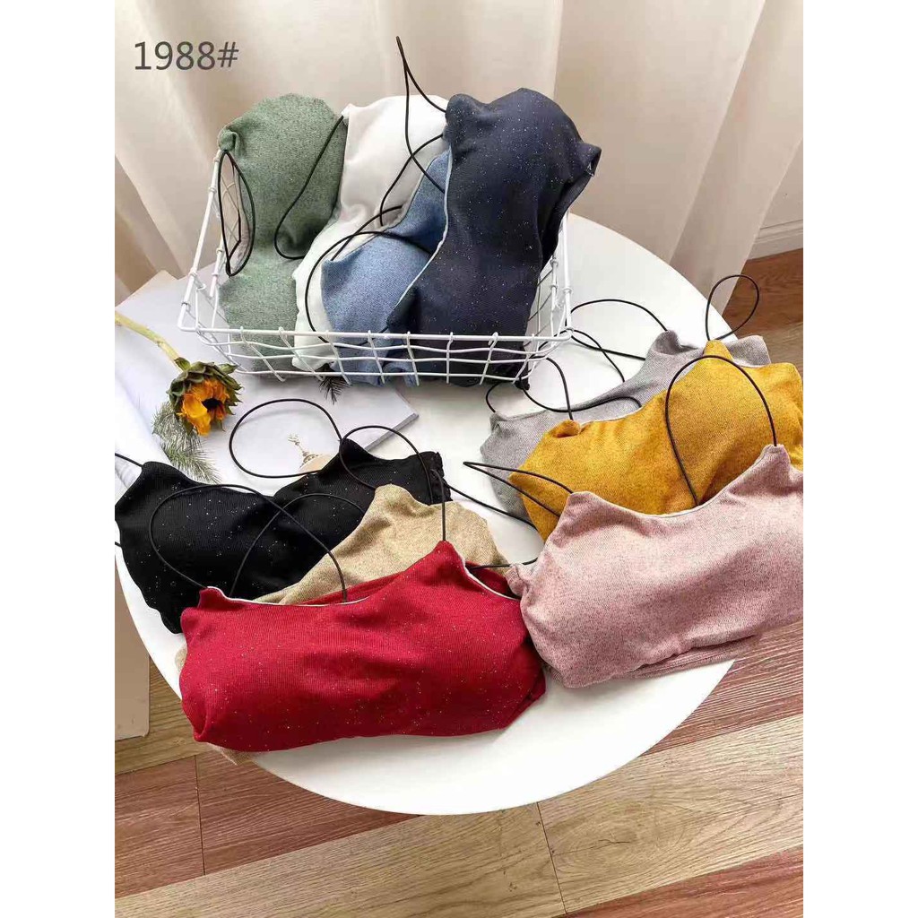 C17 พร้อมส่ง 9 สีพร้อมส่งในไทย ขายดีมาก สายเดี่ยว ไหมพรม สุดชิว แอบเซ็กซี่